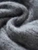 Suéter de Caxemira Novo Estilo Outono/Inverno 2026 para Mulheres, Suéter de Tricô Raglan, Camada Base, Gola Redonda, Suéter de Tricô Trançado em Cor Contrastante