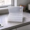 Caja de Set Compartimento Independiente Desmontable Caja de Joyería Diamante Brillante DIY Hecho a Mano Organizador con Tapa abatible Escritorio Transparente Caja de Almacenamiento de PP