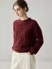 Suéter de tricô trançado 100% cashmere, pesado e extra espesso, com gola redonda, perfeito para outono e inverno, oferecendo calor e um caimento luxuoso e relaxado.