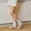 Pantuflas de Algodón Silencioso Japonés para Mujer, Pantuflas de Piel Cálidas de Felpa Plus para Invierno en Pareja, Pantuflas de Felpa Espesadas Antideslizantes para Hombre