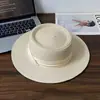 Sombrero de Paja Plano Estilo Francés para Mujer, Sombrero de Sol de Verano, Sombrero de Paja de Ala Ancha Estilo Hepburn, Sombrero de Sol para Vacaciones en la Playa
