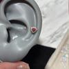 Pendientes Populares de Xiaohongshu con Forma de Corazón Rojo Palpitante para Hombres y Mujeres, Lujo Accesible y Diseño de Gama Alta, Pendientes Azul Marino