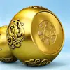 Nuevo Estilo Calabaza de Cobre Nafu Adorno para Sala de Estar, Adorno Artesanal Versátil de Feng Shui con Patrón Tai Chi, Artesanía de Metal