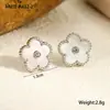 Joias de Aço Inoxidável Transfronteiriças Colar com Pingente de Flor de Ameixa Fritillaria de Cinco Pétalas Pulseira Brincos conjunto Moda Elegante