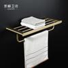 Porta-toallas de baño de acero inoxidable color oro rosa cepillado, Soporte para toallas de baño, Estante de almacenamiento para papel higiénico de baño, Empaque de esponja mejorado
