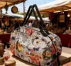 Nova Bolsa de Ombro Dobrável para Viagem Bolsa de Armazenamento Portátil Espessa Sacola de Compras Ecológica para Supermercado