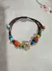 Jingdezhen Estilo Chino Nuevo Little Red Book Estilo Étnico Artístico Cuerda Trenzada Estilo Antiguo Tendencia Nacional Pulsera Ajustable de Gama Alta Venta al por Mayor