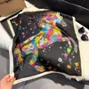 Bufanda de Seda Nueva Colección Primavera-Verano con Estampado de Caballos al por Mayor, Bufanda de Seda con Estampado Paisley para el Viaje Diario, Pañuelo Cuadrado Pequeño con Estampado Retro de Moda para Mujer