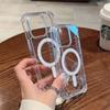 Carcasa magnética para teléfono móvil adecuada para iPhone 15pro, carcasa protectora acrílica 13p transparente, cargador inalámbrico magnético dos en uno