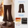 Pantalones para niña Jellybaby, nueva colección otoño 2026, forrados de felpa, para niñas de 5 años, ropa gruesa de otoño, pantalones acampanados para niños