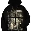 Sudadera con capucha holgada de estilo retro gótico con letras hip-hop callejero europeo y americano para hombre y mujer Marca de moda Invierno Sudaderas personalizadas para parejas
