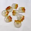 Pingente de Buda de Calcedônia Colorida Tipo Gelo Ágata Natural Doce Nuvem Auspiciosa Fechadura Pingente de Jade Raposa Corrente