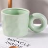 Taza Enorme Asequible Especial Patrón Martillado Taza para Desayuno Taza Diaria para Pareja Taza de Agua para Oficina Defecto Mínimo Macaron Simple