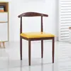 Silla de Comedor Nórdica para Uso Doméstico, Silla Simple de Hierro con Forma de Cuerno y Respaldo de Madera Sintética, Adecuada para Cafeterías de Té con Leche y Restaurantes Temáticos