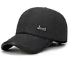 Gorra de Béisbol para Hombre de Edad Media y Mayor, Nueva de Invierno, Protección contra el Frío al Aire Libre, Protección para los Oídos, Calidez, Bordado, Gorra de Pico de Pato, Gorro de Algodón Engrosado con Terciopelo