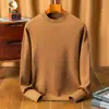 Lã grossa roupas masculinas novo suéter de lã masculino engrossado inverno cor sólida gola redonda suéter de malha atacado