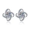 Pendientes de Plata de Ley S925 al por Mayor del Fabricante, Exquisitos Pendientes Estilo Molino de Viento Estilo Chanel, Pendientes de Moissanita Gra, Más Vendidos Transfronterizos