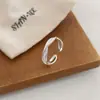 Anel Geométrico com Borda de Renda e Esmalte S925 Prata Esterlina Estilo Coreano para Mulheres, Anel Cruzado de Design Único Tendência