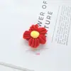 Pin para el pelo de flor de cinco pétalos abullonada tejido a mano, cuerda para el pelo, accesorios semiacabados, materiales para bisutería DIY, accesorios