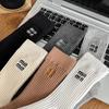 Calcetines Apilados Estilo Miu para Mujer Otoño e Invierno Bordados de Media Caña Cálidos Algodón Grueso Calcetín Japonés de Moda para Mujer