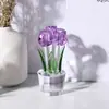Regalo Creativo para el Día de la Madre Novia Tulipán de Cristal Decoración del Hogar Adorno de Escritorio Sala de Estar