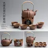 Cerámica Leña Vigas Elevadoras Hogar Cerámica Gruesa Tetera Retro Japonés Estufa Cálida para Té Cuerda Anti-Quemaduras Juego de Té Kung Fu