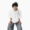 Camiseta de manga corta estilo retro americano Cross-Border 2026 para hombre, de algodón puro resistente, de manga corta, marca de moda para niños.