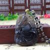 Pingente de obsidiana natural com pingente de Guan Gong, pingente dominador de Guan Yu Guan Erye Wu, colar masculino