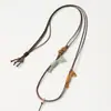 Cordón para colgante tejido a mano con colgantes de oro y jade, estilo elegante y artístico, adecuado tanto para hombres como para mujeres, cordón para el cuello ajustable, disponible al por mayor