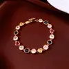 Pulsera Cuadrada Patchwork Chapada en Oro Real de 18K Pulsera Vintage de Lujo Ligero Joyería Exquisita de Nicho Versátil para Mujeres