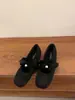 Sapatos Mary Jane de Pérola Delicados Femininos 2025 Primavera Novos Laço Retro Francês Doce Aumento Interno de Altura Tendência
