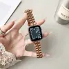 Pulseira de Metal Fina Longines de Três Contas Adequada para Apple Watch 10 S11 Huawei Fit4 Gt6 Xiaomi
