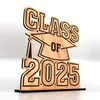 Letrero de Graduación Transfronterizo 2025 Adornos de Escritorio de Madera Adornos de Decoración para Fiesta de Graduación Artesanías de Madera