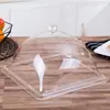 Cubierta de Comida Engrosada de Acrílico Cubierta de Bandeja Cubierta Cuadrada para Comida Cubierta de Plástico Transparente para Buffet Plato para Frutas Cubierta para Pan