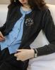 Cardigan de Punto de Lana con Bloques de Color Estilo Miu Intelectual de Moda Parte Superior Superscape
