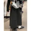 Falda de Lana Gris Oscuro para Mujer, Primavera, Otoño e Invierno 2025 Nuevo Estilo Falda de Paraguas Línea A, Falda de Burbuja Abullonada de Longitud Media Flor en Capullo