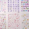 Populares adesivos de unha estilo cartoon japonês de gato, cachorro, laço e urso, adesivos de unha versáteis em gradiente de câmera e relógio