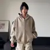 Sudadera con capucha de rayas retro americana para hombre, cárdigan corto de peso pesado para otoño, estilo casual de alta gama, chaqueta para pareja