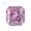 9A Diamante cuadrado biselado rosa claro con corte de flor de hielo de alto carbono Diamante cuadrado con corte de flor de hielo rosa claro de circón