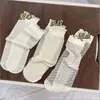 Calcetines tobilleros de cinta con lazo estilo Lolita, calcetines transparentes de lunares, calcetines dulces hasta la pantorrilla estilo japonés, disponibles para envío inmediato