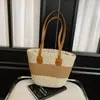 2026 Verão Novo Tendência Férias Tecido Pingente Feminino Praia Estiloso Palha Moda Executivo Bolsa Tote de Ombro