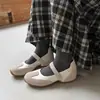 Bailarina Deportiva Aumenta-Altura Patchwork de Ante de Vaca Mary Jane Otoño 2026 Cuña de Tacón Medio Cuero Genuino Zapatos Casuales para Mujer