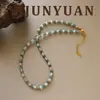 Moda de Verano Nueva Simple y Versátil Collar de Piedras Naturales con Cuentas Cadena de Clavícula de Lujo Ligero Nicho Joyería de Gama Alta para Mujeres