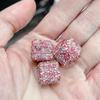 Bola de diamante incrustada con cuentas de cristal de pedrería, cuentas con agujero, cuentas espaciadoras, hechas a mano, material para colgante de pulsera de mano, accesorios de joyería DIY al por mayor