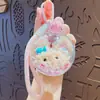 Chaveiro Pingente Coelho de Pelúcia Bola Bobo Desenho Animado Fofo Casal Pingente Boneca Chaveiro de Mochila Escolar Presente