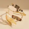 Pulsera Abierta de Hoja Multicapa con Brillo Metálico Transfronteriza Europea y Americana Exagerada Resistente Personalizada de Nicho Alta Gama Joyería de Mano
