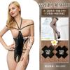 Lencería Sexy con Ligas, Uniforme Seductivo de una Pieza, Entrepierna Abierta, Pecho al Descubierto, Uniforme Ajustado de Cuero Sintético, Atuendo para Discoteca