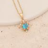Serie Oceánica colgante de amor azul hielo collar de mariposa personalizado cadena para clavícula de cisne collar de gota de agua N008