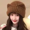 Gorro de Invierno Cálido Estilo Perezoso para Mujer, Gorro de Punto Oversize que Hace que la Cara Parezca Más Pequeña, Ajuste Holgado, Protege los Oídos