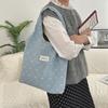 41191 Bolsa Frasco Grande com Laço de Jeans para Estudante Feminina Bolsa de Livros Ombro Único Bolsa de Compras Grande Capacidade
